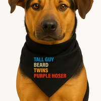 Tall Guy Beard Twins Purple Hoser Funny Meme USA-Made Doggie Bandana