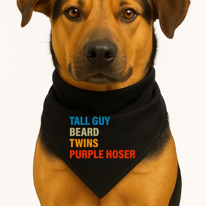 Tall Guy Beard Twins Purple Hoser Funny Meme USA-Made Doggie Bandana