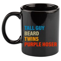Tall Guy Beard Twins Purple Hoser Funny Meme 11oz C Handle Ceramic Mug