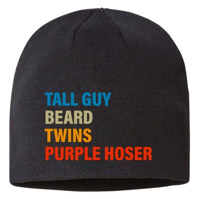 Tall Guy Beard Twins Purple Hoser Funny Meme Sustainable Beanie