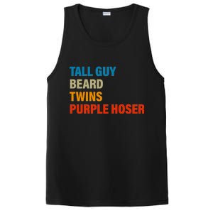 Tall Guy Beard Twins Purple Hoser Funny Meme PosiCharge Competitor Tank