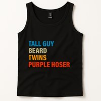 Tall Guy Beard Twins Purple Hoser Funny Meme Tank Top