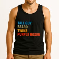 Tall Guy Beard Twins Purple Hoser Funny Meme Tank Top