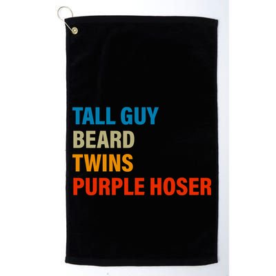 Tall Guy Beard Twins Purple Hoser Funny Meme Golf Towel