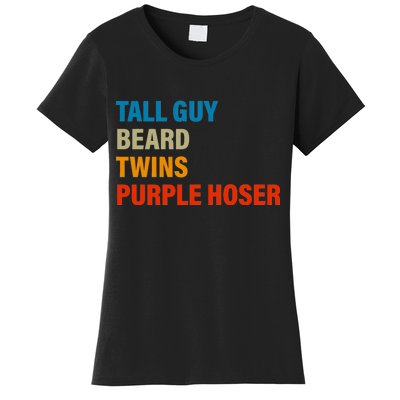 Tall Guy Beard Twins Purple Hoser Funny Meme Women's T-Shirt