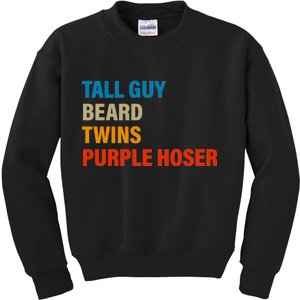 Tall Guy Beard Twins Purple Hoser Funny Meme Kids Sweatshirt