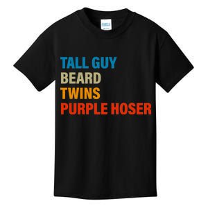 Tall Guy Beard Twins Purple Hoser Funny Meme Kids T-Shirt