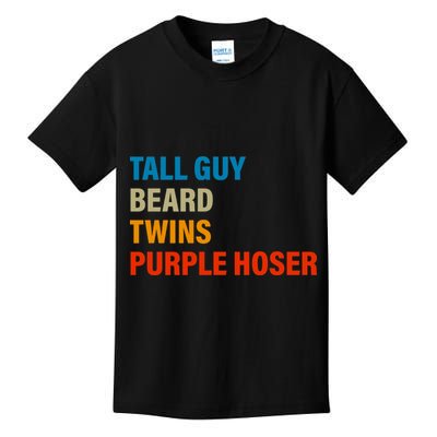 Tall Guy Beard Twins Purple Hoser Funny Meme Kids T-Shirt