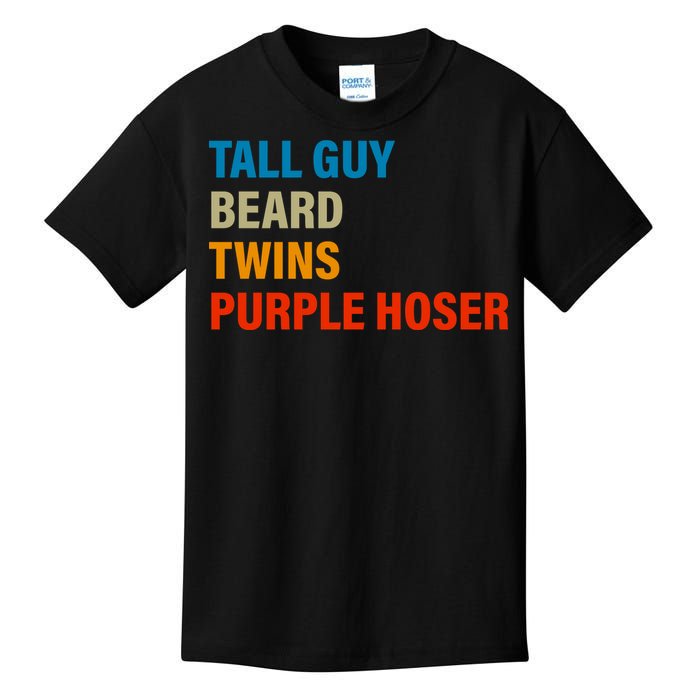 Tall Guy Beard Twins Purple Hoser Funny Meme Kids T-Shirt