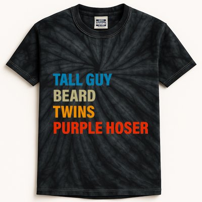 Tall Guy Beard Twins Purple Hoser Funny Meme Kids Tie-Dye T-Shirt