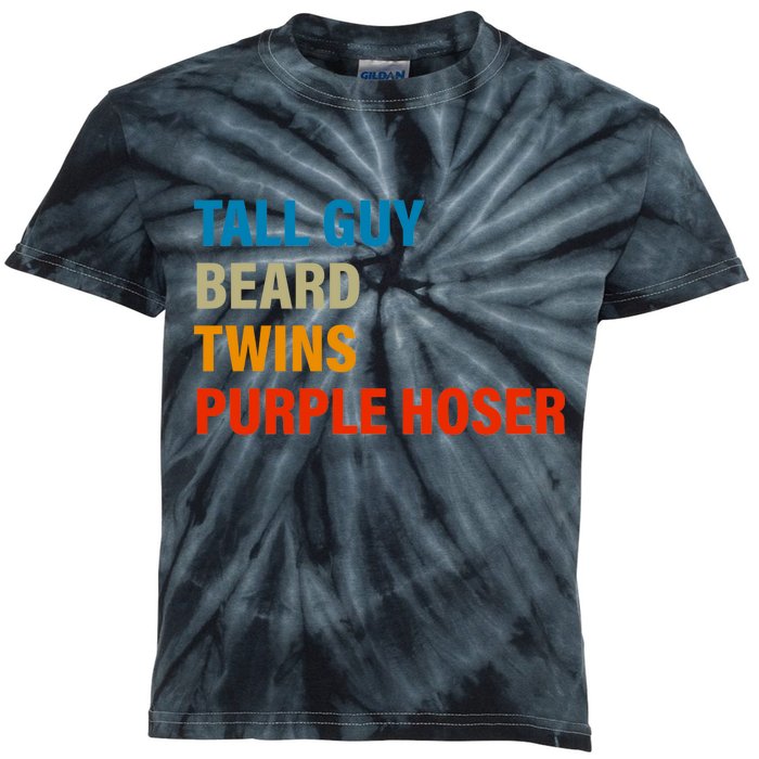 Tall Guy Beard Twins Purple Hoser Funny Meme Kids Tie-Dye T-Shirt