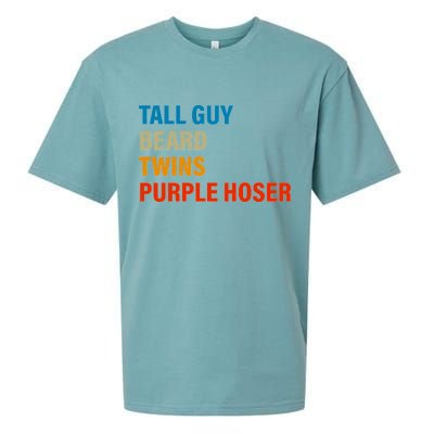 Tall Guy Beard Twins Purple Hoser Funny Meme Sueded Cloud Jersey T-Shirt