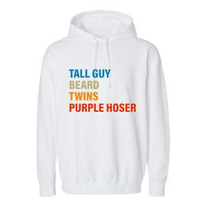 Tall Guy Beard Twins Purple Hoser Funny Meme Garment-Dyed Fleece Hoodie