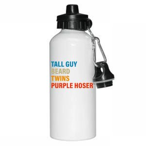 Tall Guy Beard Twins Purple Hoser Funny Meme Aluminum Water Bottle