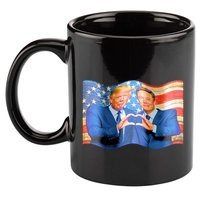 Trump And Musk One Heart Team Funny United States Flag 11oz C Handle Ceramic Mug