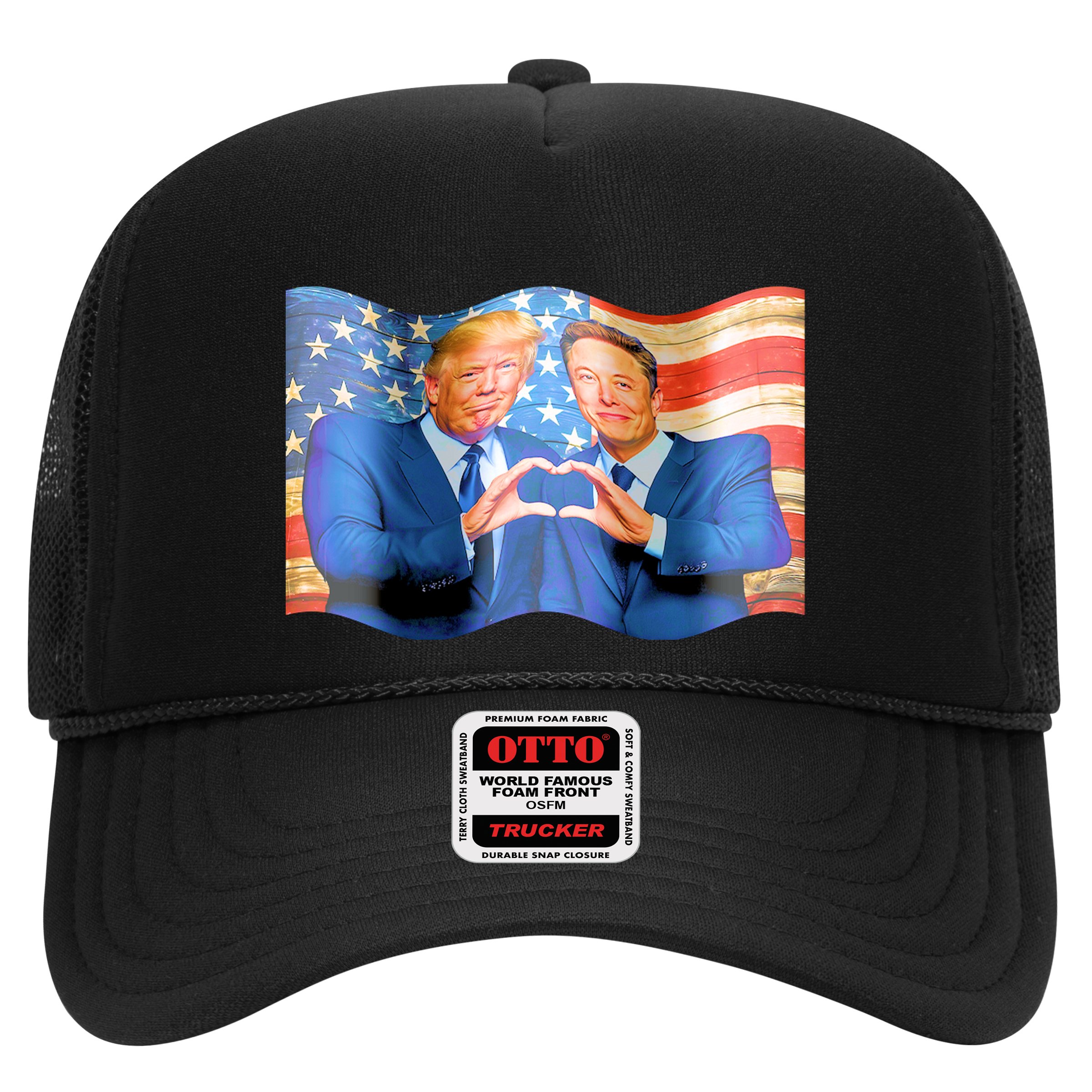 Trump And Musk One Heart Team Funny United States Flag Hat