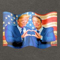 Trump And Musk One Heart Team Funny United States Flag Cotton Canvas Backpack