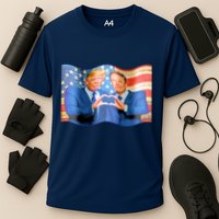 Trump And Musk One Heart Team Funny United States Flag Cooling Performance Crew T-Shirt