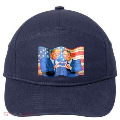 Trump And Musk One Heart Team Funny United States Flag 7-Panel Snapback Hat