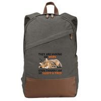 The Are Making Me Work Even Though I Am So Sleepy And Tired Cute Cat Cotton Canvas Backpack