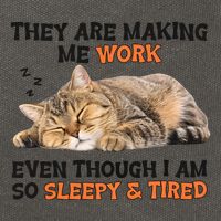 The Are Making Me Work Even Though I Am So Sleepy And Tired Cute Cat Cotton Canvas Backpack