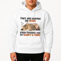 The Are Making Me Work Even Though I Am So Sleepy And Tired Cute Cat Hoodie