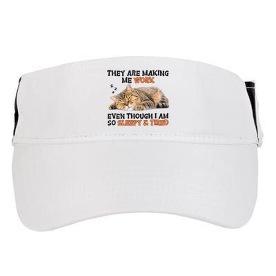 The Are Making Me Work Even Though I Am So Sleepy And Tired Cute Cat Adult Drive Performance Visor