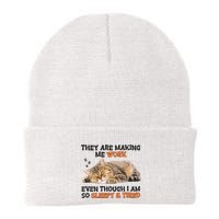 The Are Making Me Work Even Though I Am So Sleepy And Tired Cute Cat Beanie