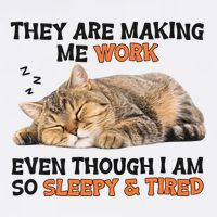 The Are Making Me Work Even Though I Am So Sleepy And Tired Cute Cat Poster