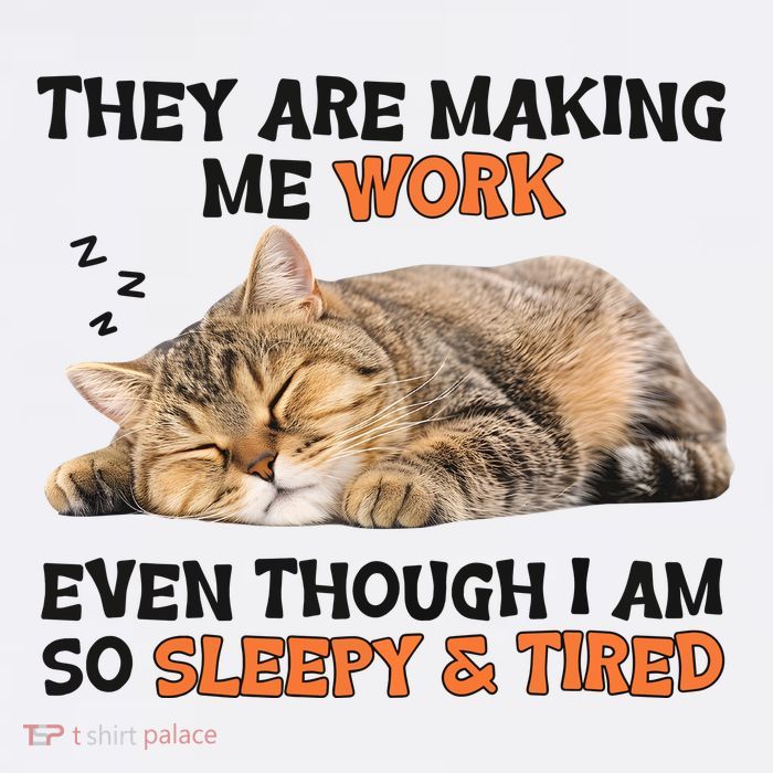 The Are Making Me Work Even Though I Am So Sleepy And Tired Cute Cat Short Acrylic Beanie