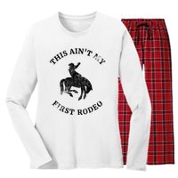 This AinT My First Rodeo Bronc Horse Riding Cowboy Women's Long Sleeve Flannel Pajama Set 