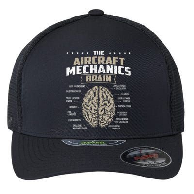 The Aircraft Mechanics Brain Airplane Maintenance Aviation Flexfit Unipanel Trucker Cap