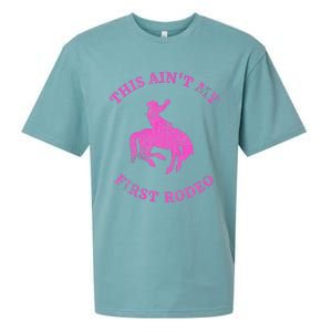 This AinT My First Rodeo Bronc Riding Cowboy Sueded Cloud Jersey T-Shirt