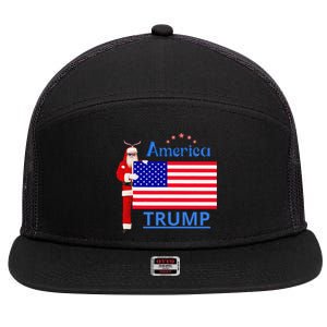 Trump A Man Of Difficult Tasks 7 Panel Mesh Trucker Snapback Hat