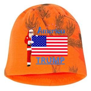 Trump A Man Of Difficult Tasks Kati - Camo Knit Beanie