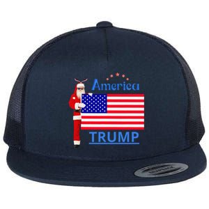 Trump A Man Of Difficult Tasks Flat Bill Trucker Hat