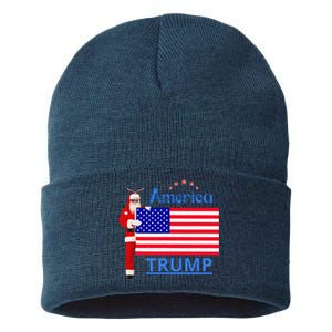 Trump A Man Of Difficult Tasks Sustainable Knit Beanie