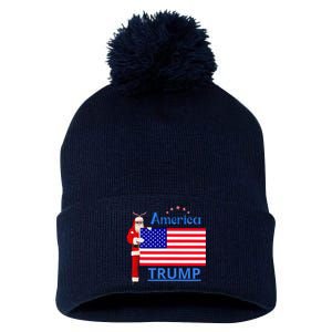 Trump A Man Of Difficult Tasks Pom Pom 12in Knit Beanie