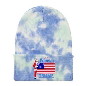 Trump A Man Of Difficult Tasks Tie Dye 12in Knit Beanie