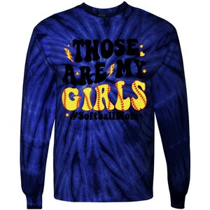 Those Are My Girl Softball Mom Tie-Dye Long Sleeve Shirt