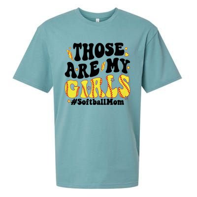 Those Are My Girl Softball Mom Sueded Cloud Jersey T-Shirt