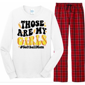 Those Are My Girl Softball Mom Long Sleeve Pajama Set