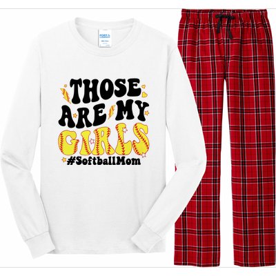 Those Are My Girl Softball Mom Long Sleeve Pajama Set