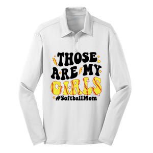 Those Are My Girl Softball Mom Silk Touch Performance Long Sleeve Polo