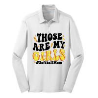 Those Are My Girl Softball Mom Silk Touch Performance Long Sleeve Polo