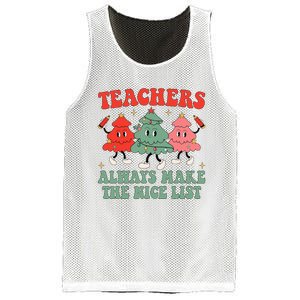 Teachers Always Make The Nice List Teacher Christmas Xmas Mesh Reversible Basketball Jersey Tank