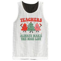 Teachers Always Make The Nice List Teacher Christmas Xmas Mesh Reversible Basketball Jersey Tank