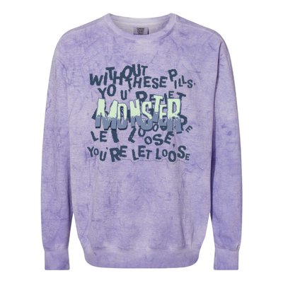 The Automatic Monster Scary Halloween Verse Lyrics Colorblast Crewneck Sweatshirt