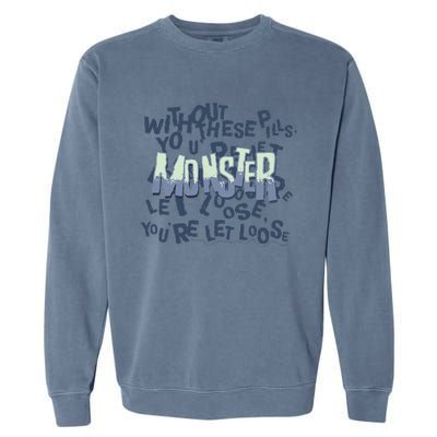 The Automatic Monster Scary Halloween Verse Lyrics Garment-Dyed Sweatshirt