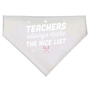 Teachers Always Make The Nice List SantaS Favorite Teacher Great Gift USA-Made Doggie Bandana